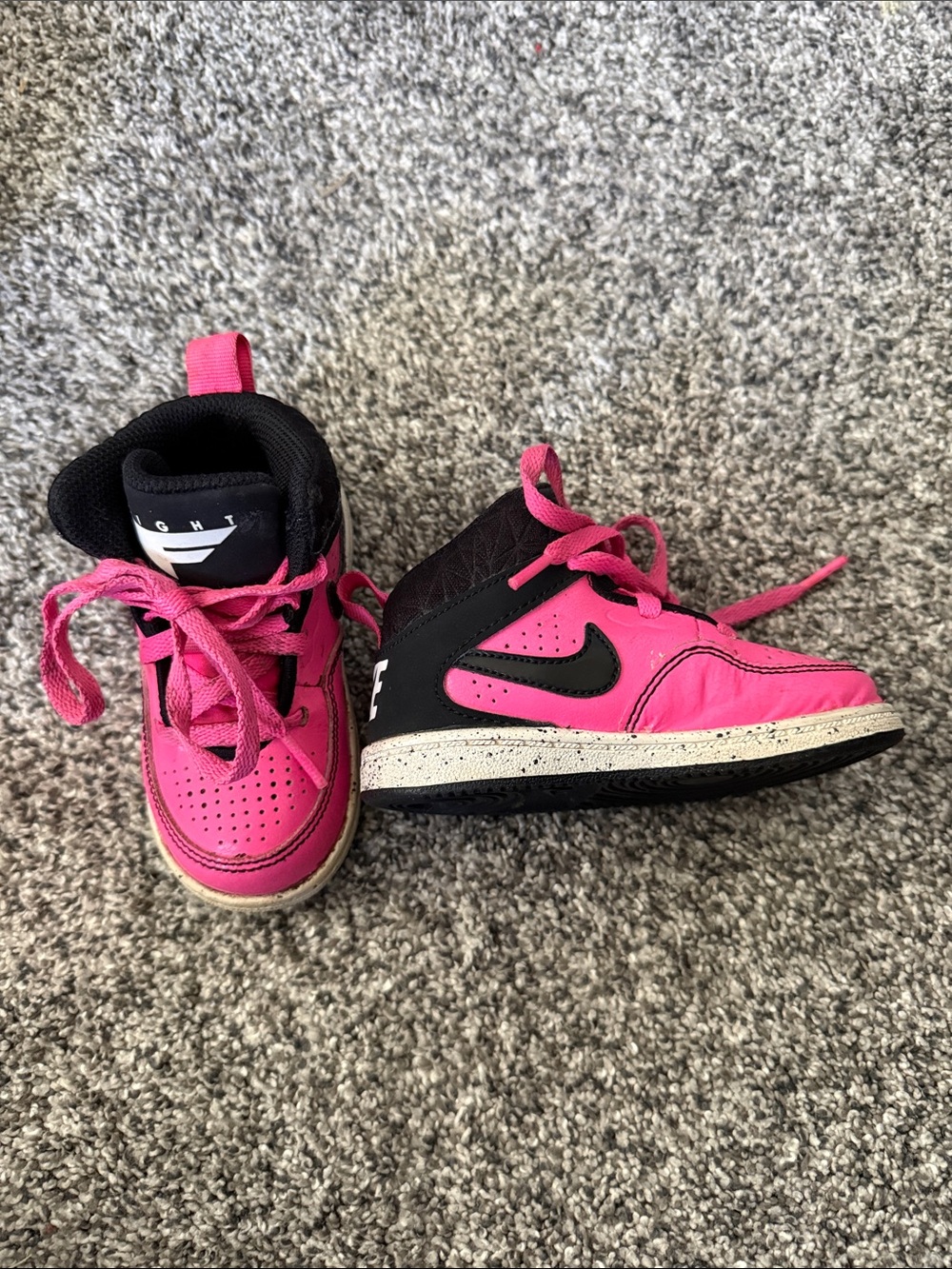 Nike Flight Toddler Mid-Top Sneakers - Hot Pink/Black - 6C